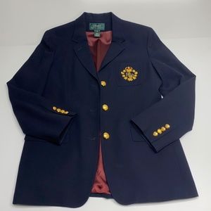 Vintage Ralph Lauren Navy Blue Blazer - Size 10, Classic Elegance